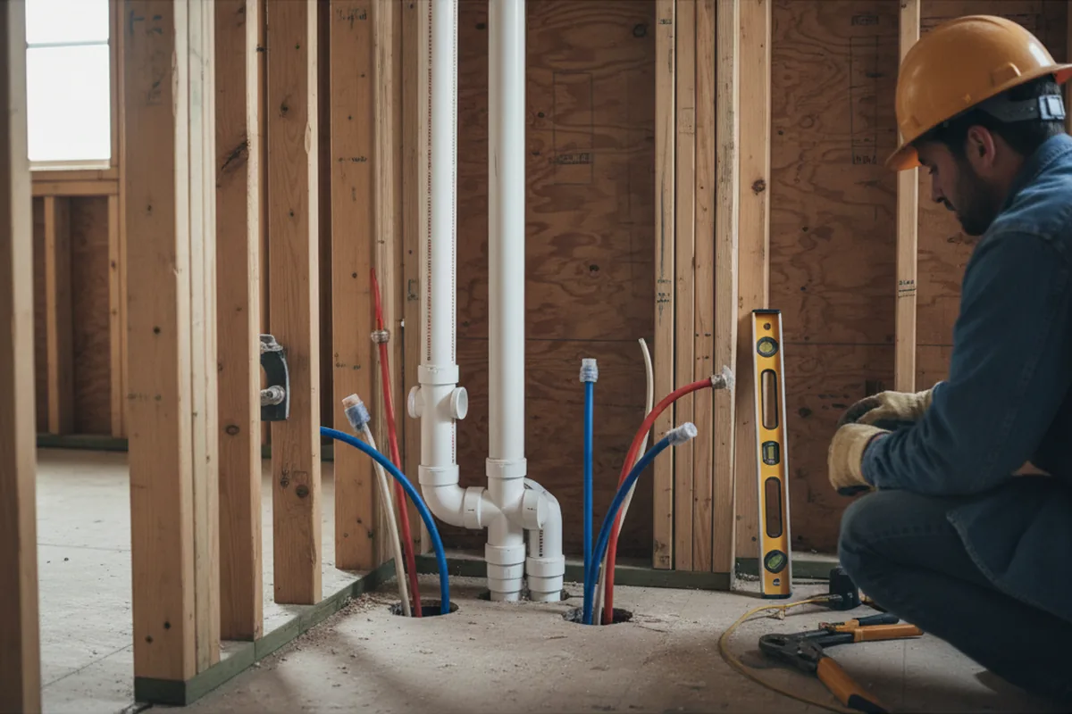 Drain and supply rough-in during Leak Detection in Yorba Linda