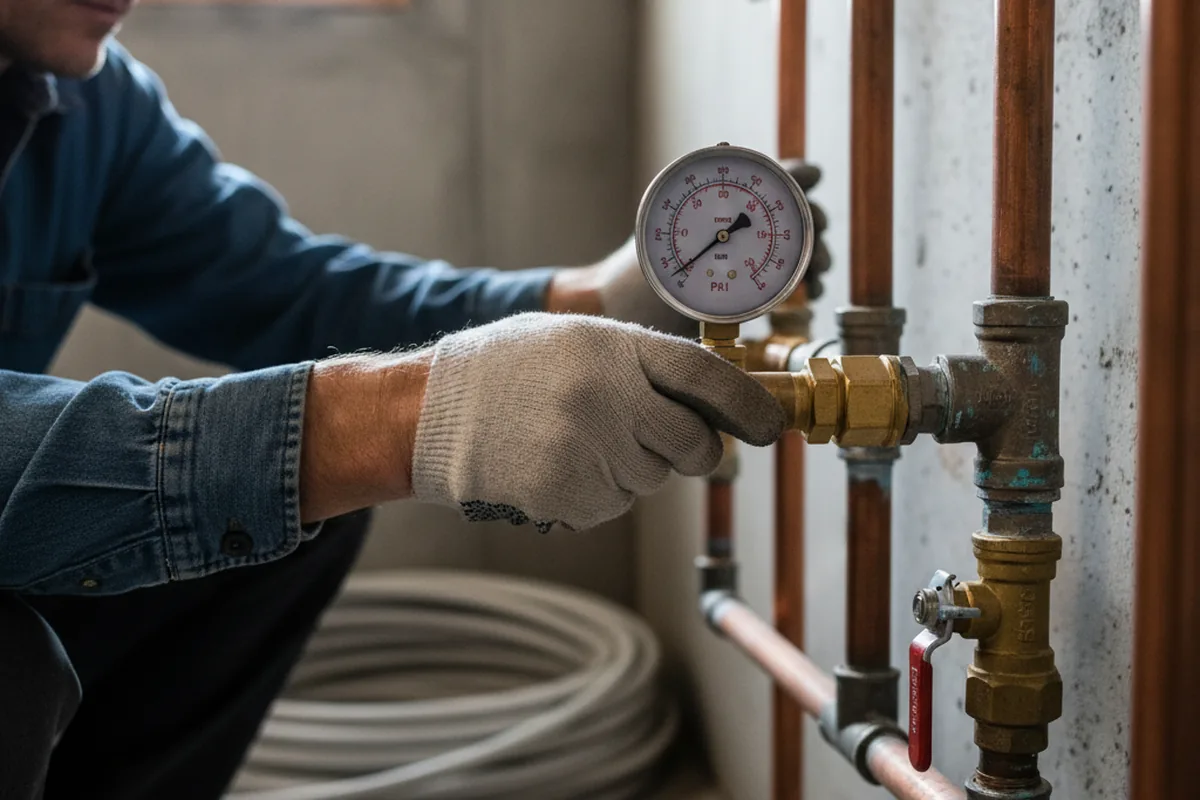 Pressure testing a repaired line during Water Line Repair in Yorba Linda