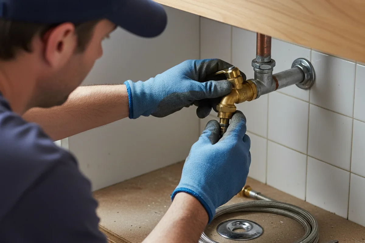 Shutoff valve and fitting work during Well Pump Repair in Yorba Linda